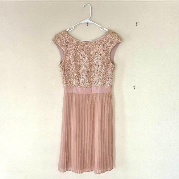 Ted Baker Dresses & Skirts - Ted Baker dusty pink dress with embroidered top, knee-length
